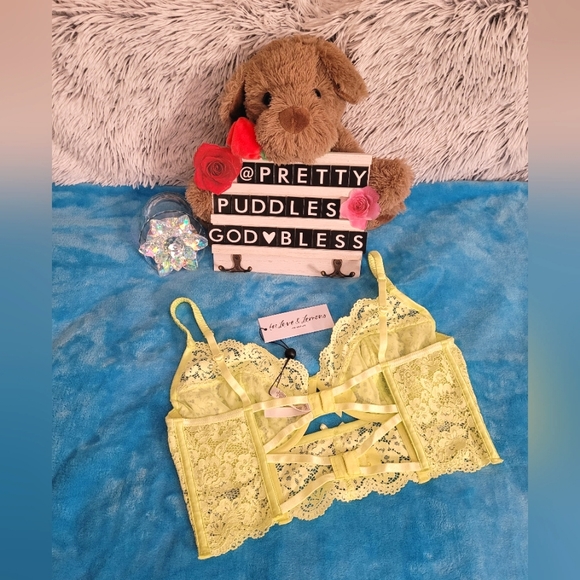 💚 38C For Love and Lemons Creamsicle Lace Underwire Bustier Bra 💚 - Picture 6 of 12